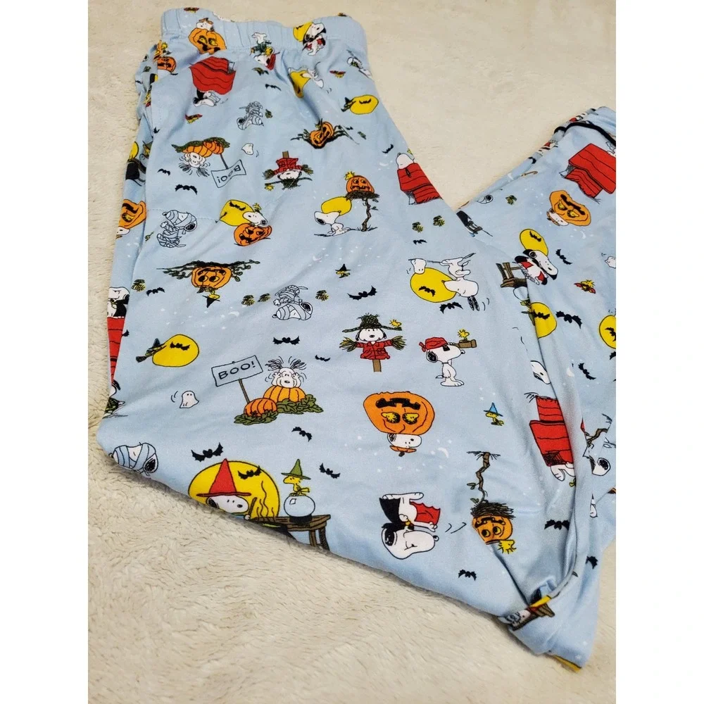 Beauty Sleep Social x Peanuts Snoopy Pumpkin Halloween Pajama Top‎ Pants Set XL
